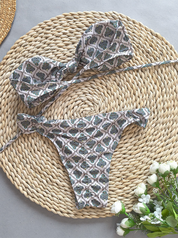 Bohemian Print Bandeau Bikini