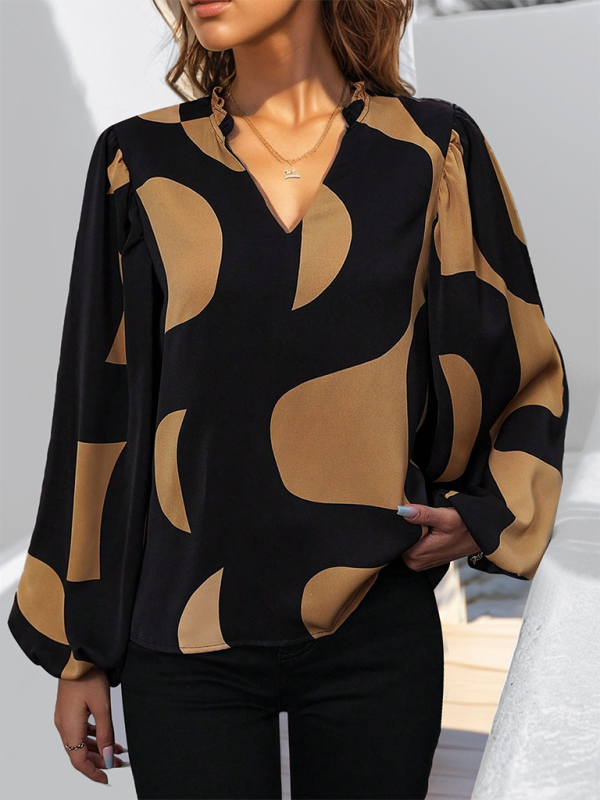 Geometric Print Long Sleeve Shirt