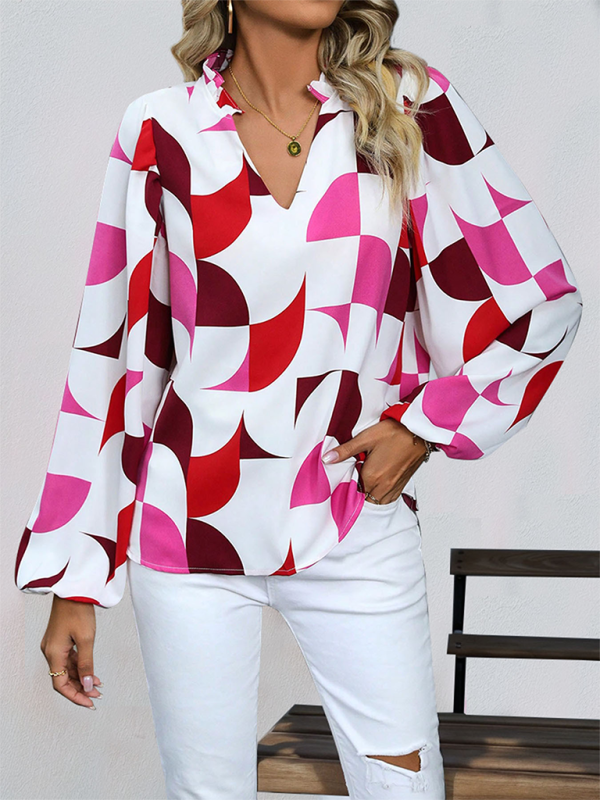 Geometric Print Long Sleeve Shirt