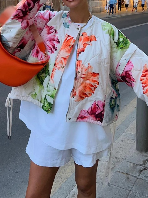 Floral Print Long Sleeve Jacket