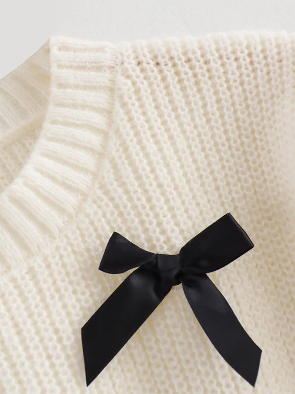 Short-sleeved Bow Sweater