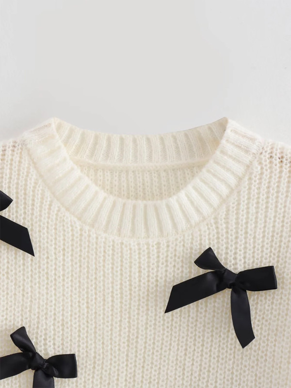 Short-sleeved Bow Sweater