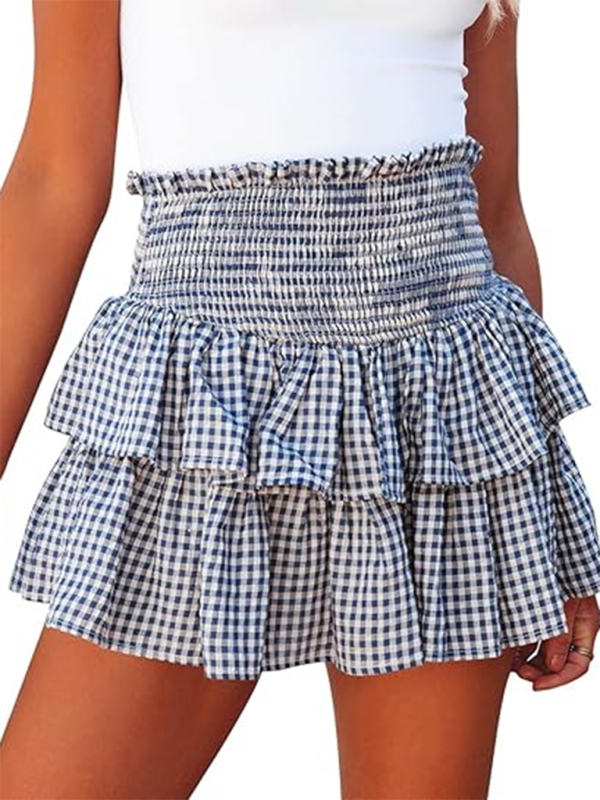 Ruffle Plaid High-waist Mini Skirt