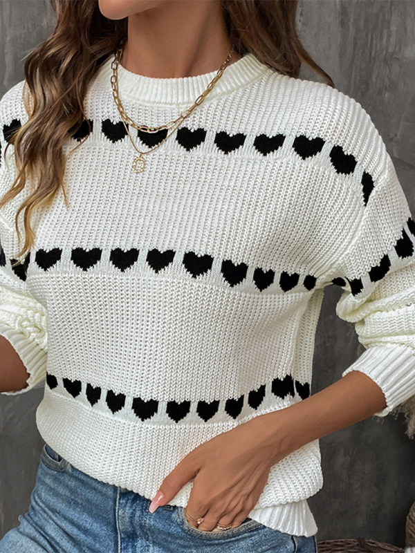 Long Sleeve Heart Sweater