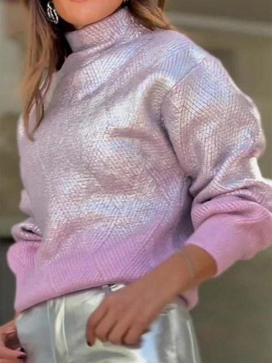 Loose Casual Silver-tone Sweater