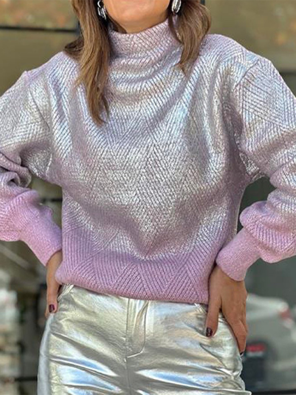 Loose Casual Silver-tone Sweater