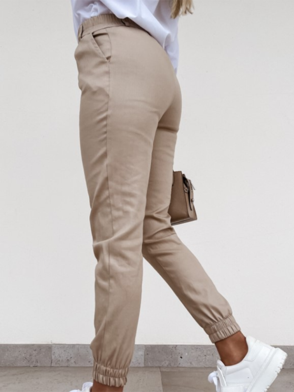 Washed Cotton Pocket Slim Fit Pants