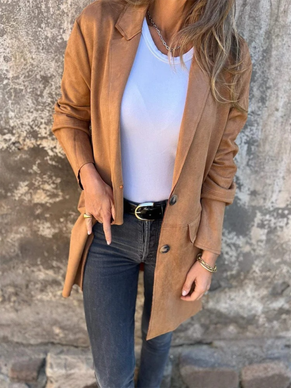 Suede Long Sleeve Jacket