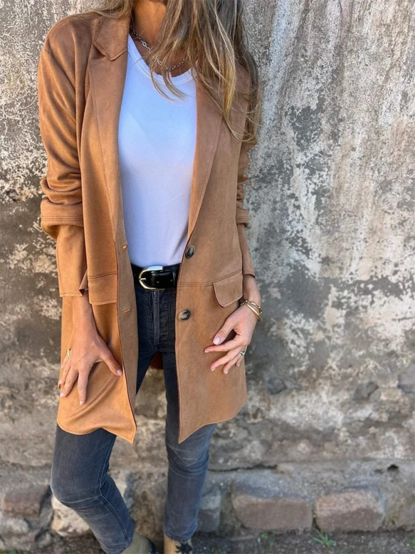 Suede Long Sleeve Jacket