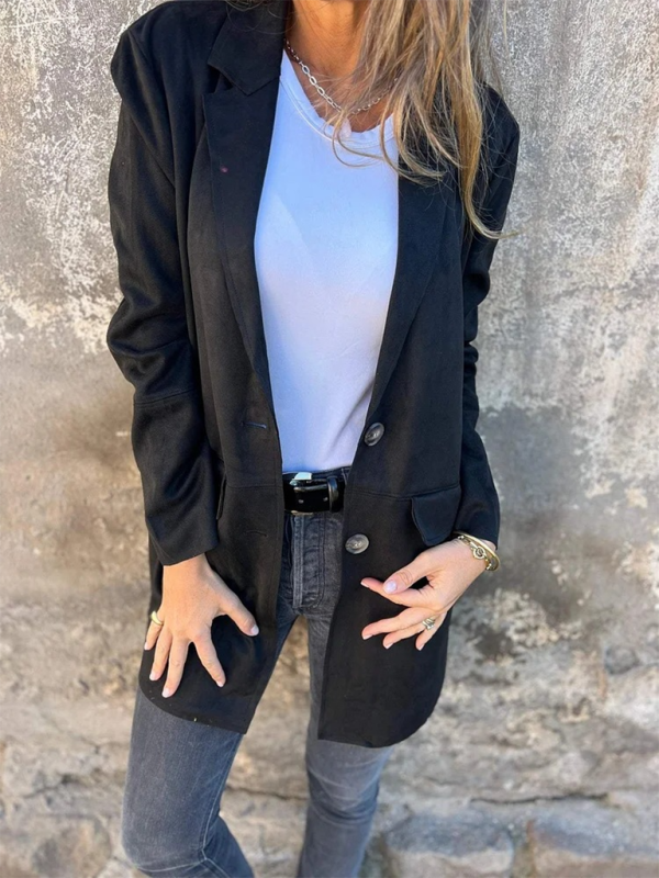 Suede Long Sleeve Jacket