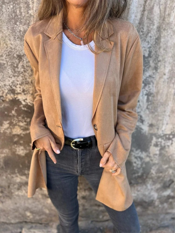 Suede Long Sleeve Jacket