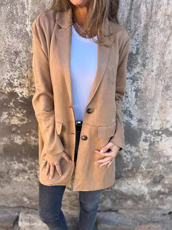 Suede Long Sleeve Jacket