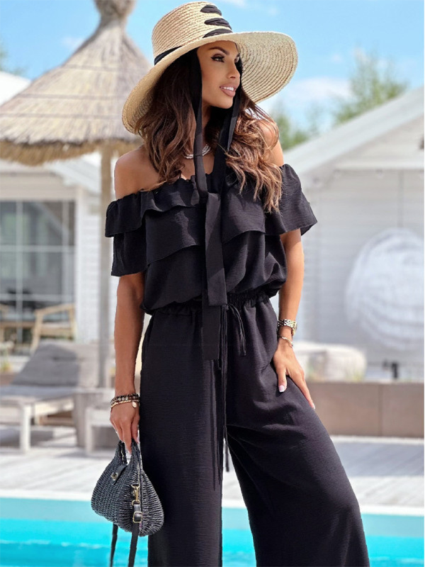 Off-the-shoulder Ruffle Jumpsuit