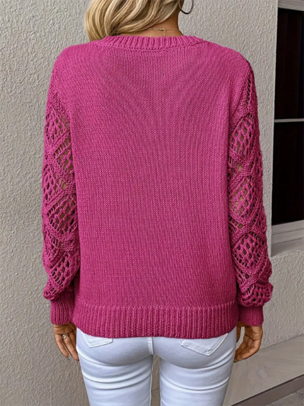 V-neck Hollow Long Sleeve Sweater