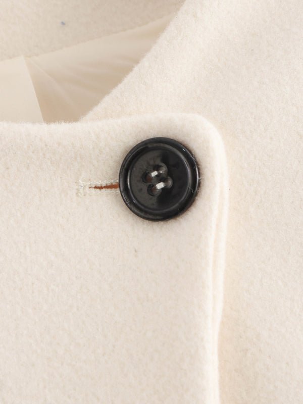 Thick Woolen Button-detail Short Jacket