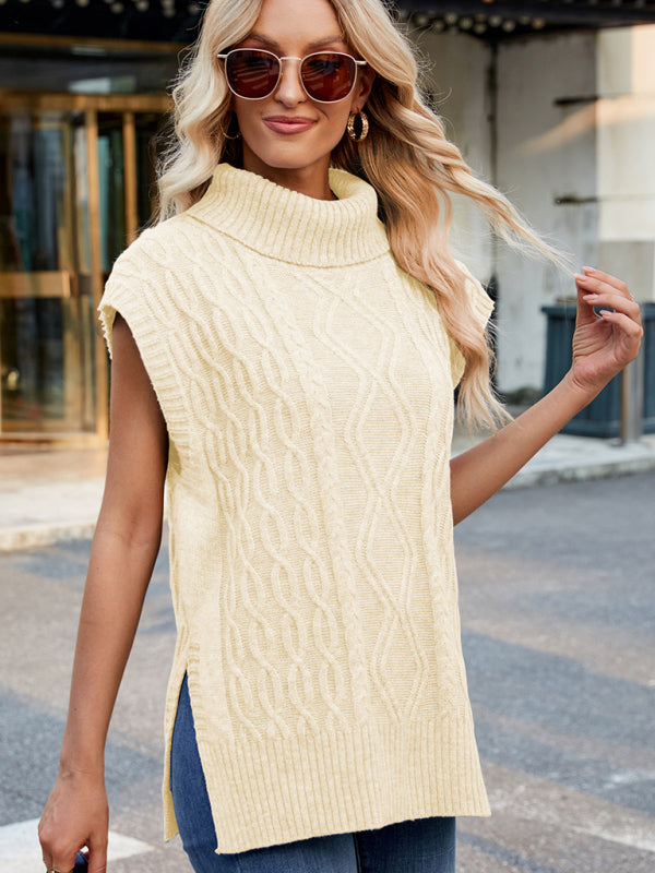 Turtleneck Vest Short Sleeved Sweater