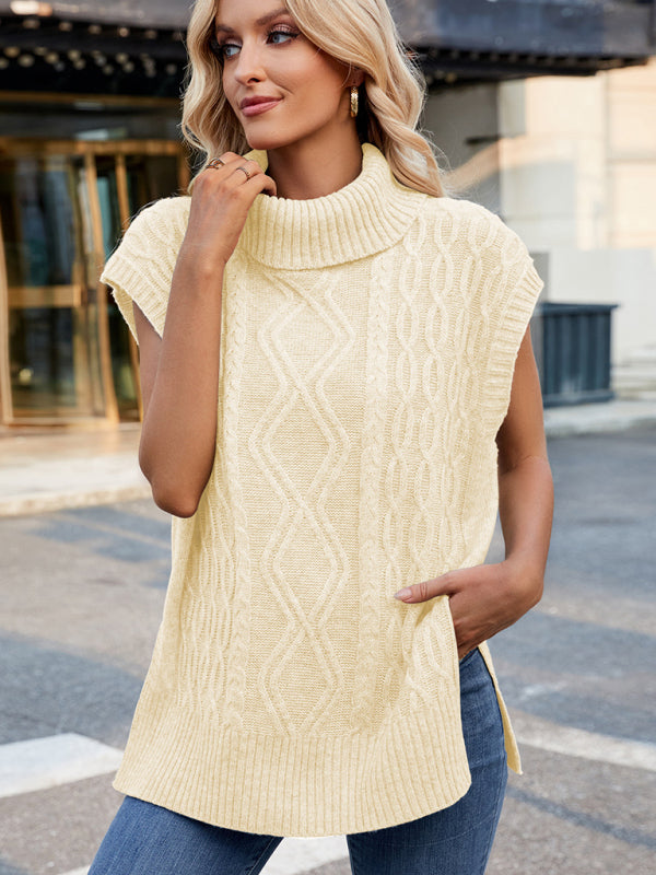 Turtleneck Vest Short Sleeved Sweater