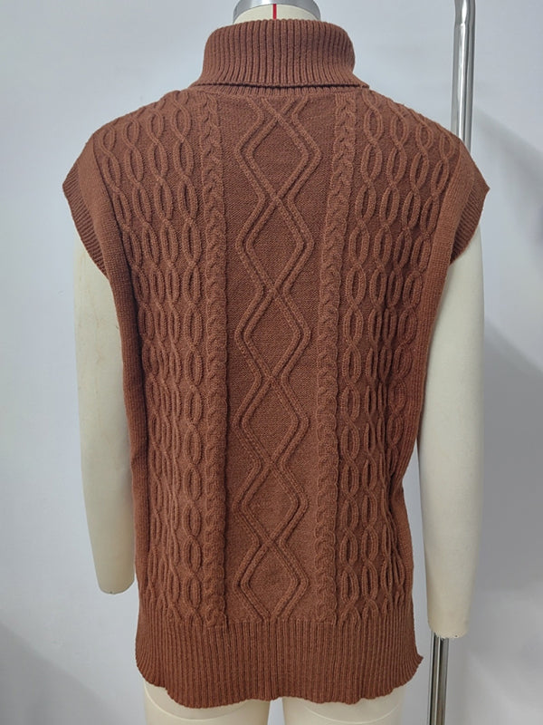 Turtleneck Vest Short Sleeved Sweater