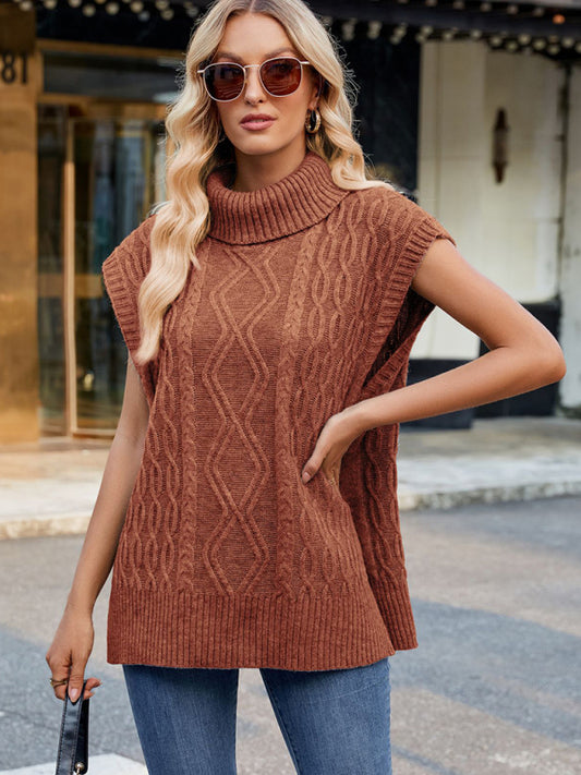 Turtleneck Vest Short Sleeved Sweater