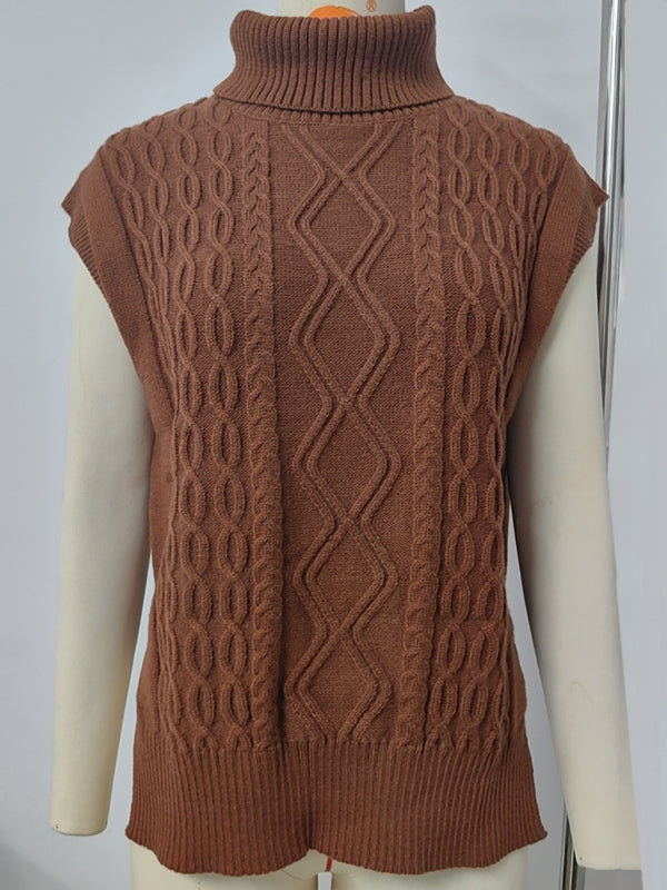 Turtleneck Vest Short Sleeved Sweater