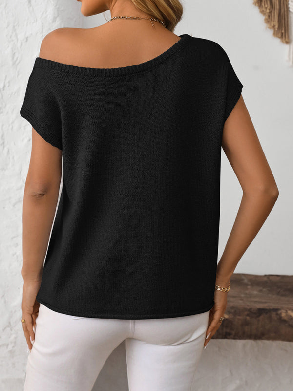 Knit Pullover Short-sleeve Top