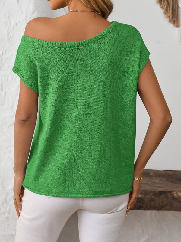 Knit Pullover Short-sleeve Top