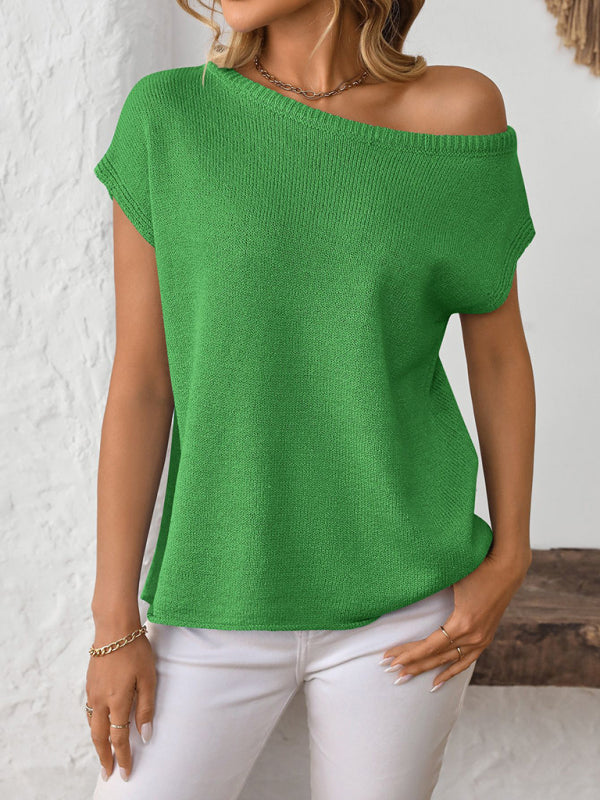 Knit Pullover Short-sleeve Top