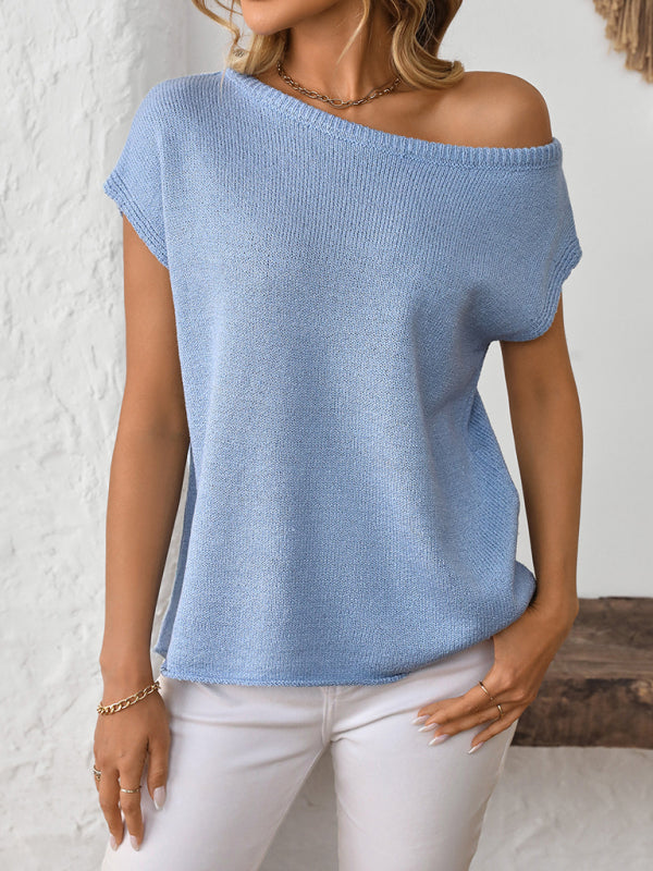 Knit Pullover Short-sleeve Top