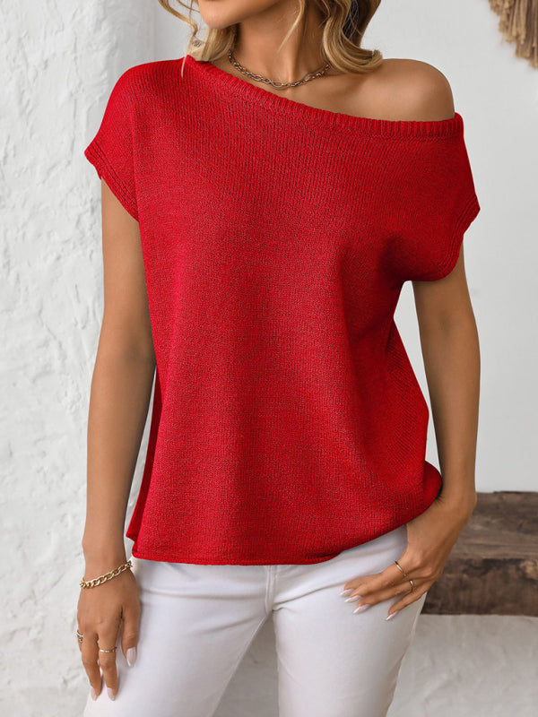 Knit Pullover Short-sleeve Top