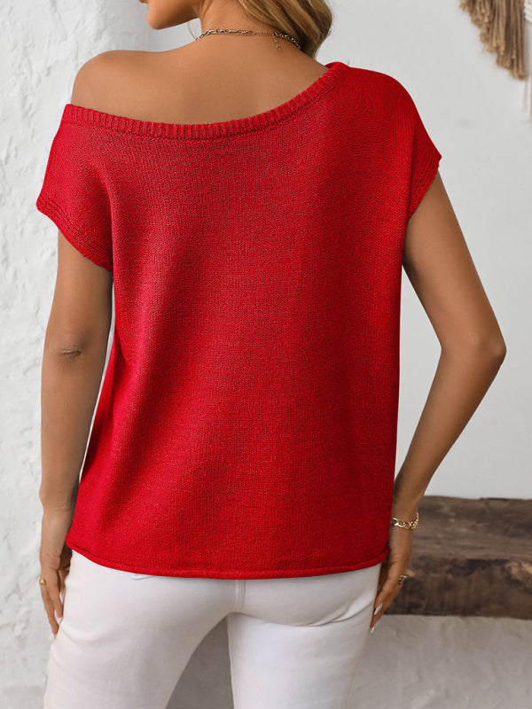 Knit Pullover Short-sleeve Top