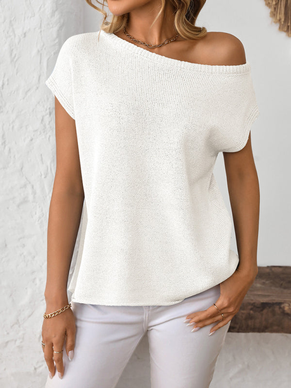 Knit Pullover Short-sleeve Top