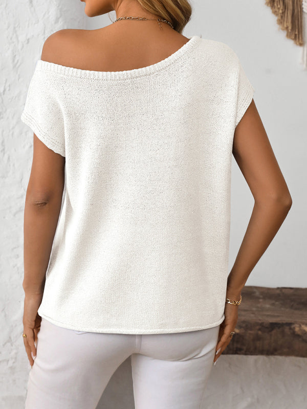 Knit Pullover Short-sleeve Top