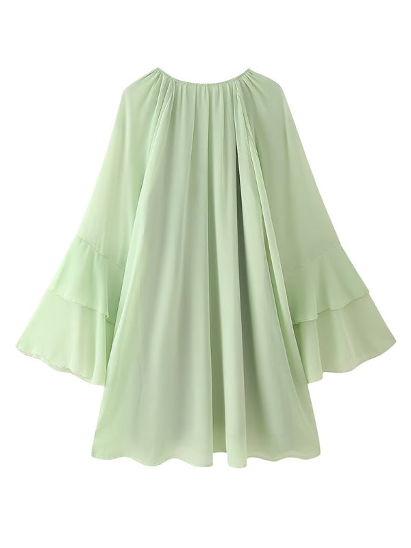 Chiffon Ruffle Layered Dress