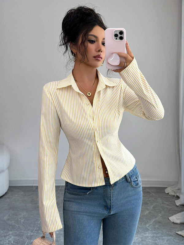 Striped Long Sleeve Button-Down Shirt
