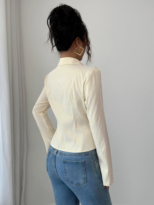 Striped Long Sleeve Button-Down Shirt