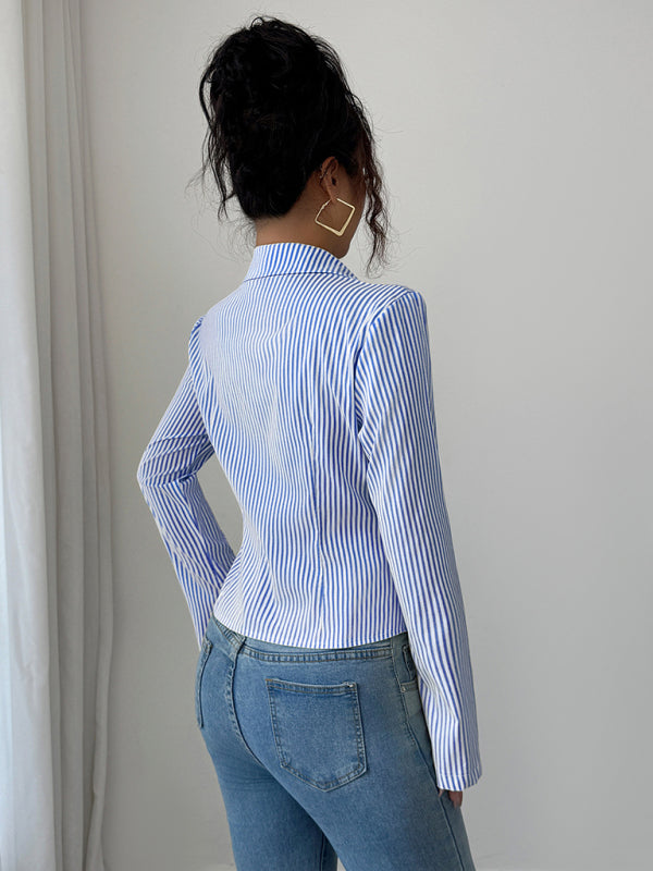 Striped Long Sleeve Button-Down Shirt