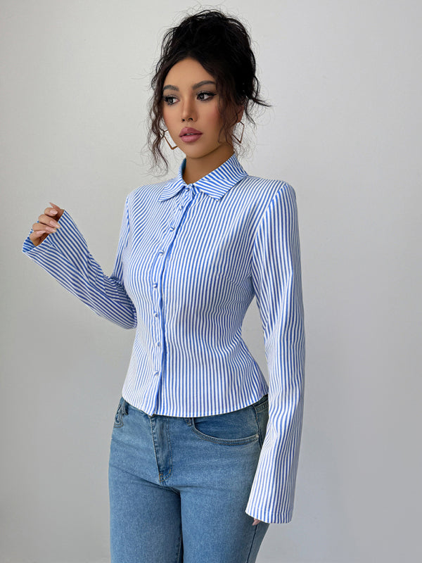 Striped Long Sleeve Button-Down Shirt