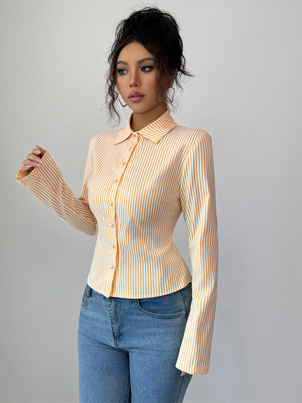 Striped Long Sleeve Button-Down Shirt