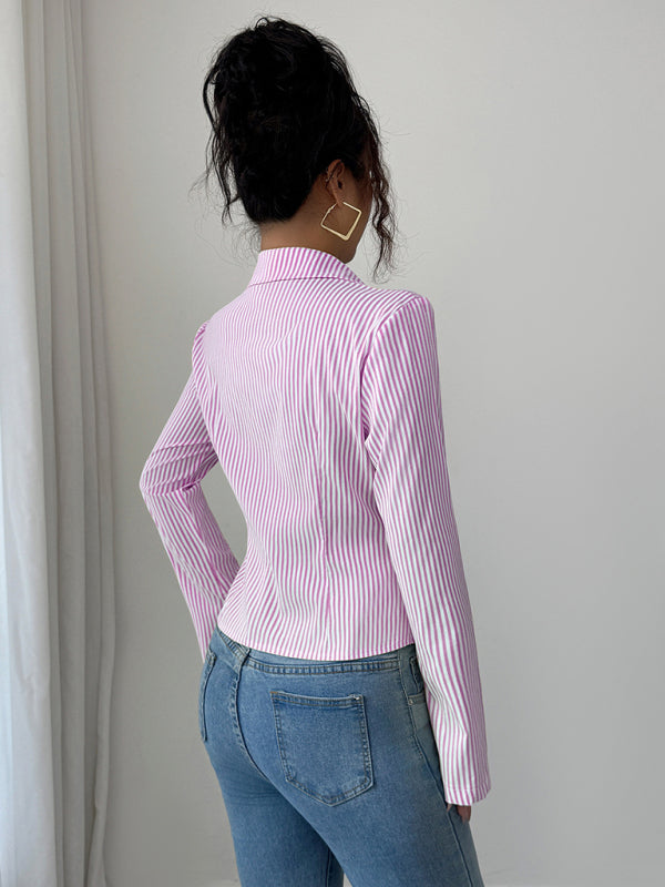 Striped Long Sleeve Button-Down Shirt