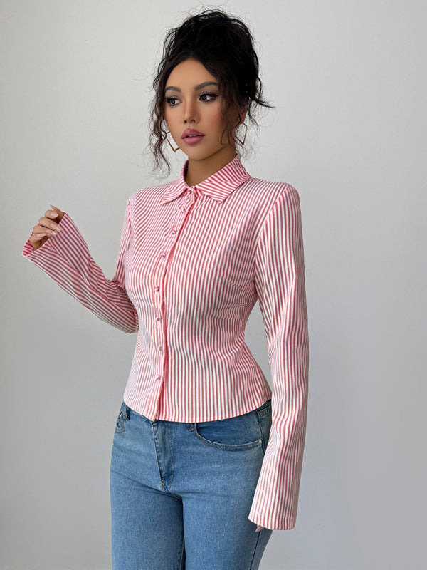 Striped Long Sleeve Button-Down Shirt