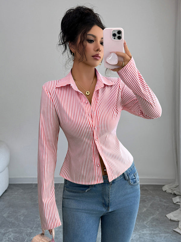 Striped Long Sleeve Button-Down Shirt