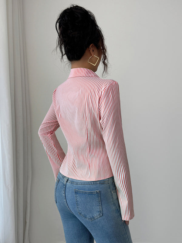 Striped Long Sleeve Button-Down Shirt
