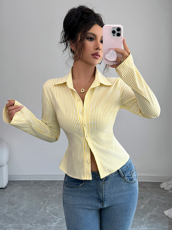 Striped Long Sleeve Button-Down Shirt