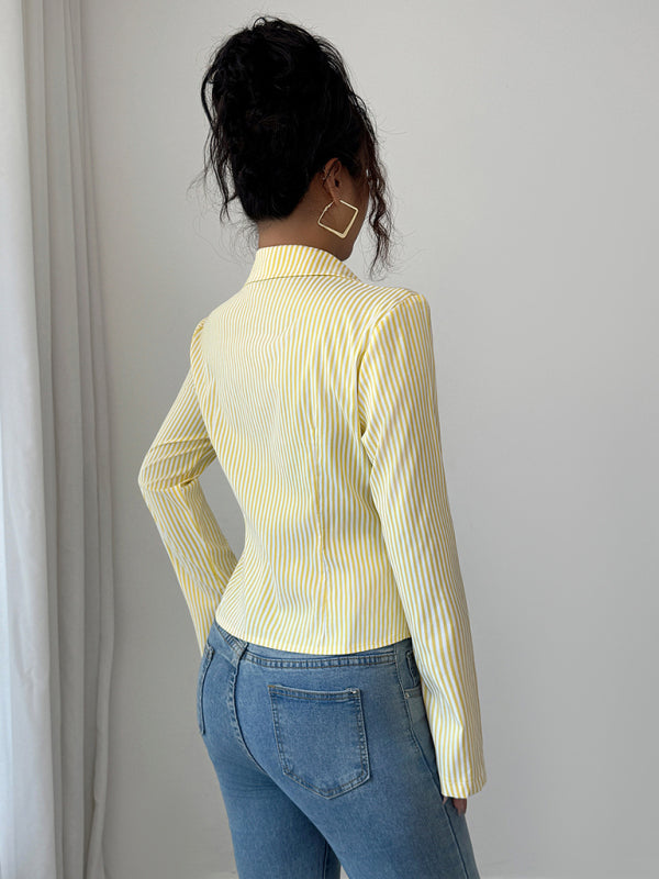 Striped Long Sleeve Button-Down Shirt