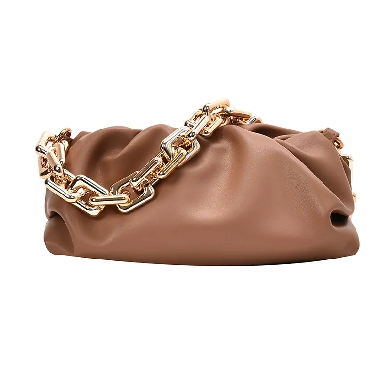 Chain Strap Soft PU Leather Cloud Bag