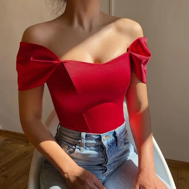 Satin Off-The-Shoulder Top