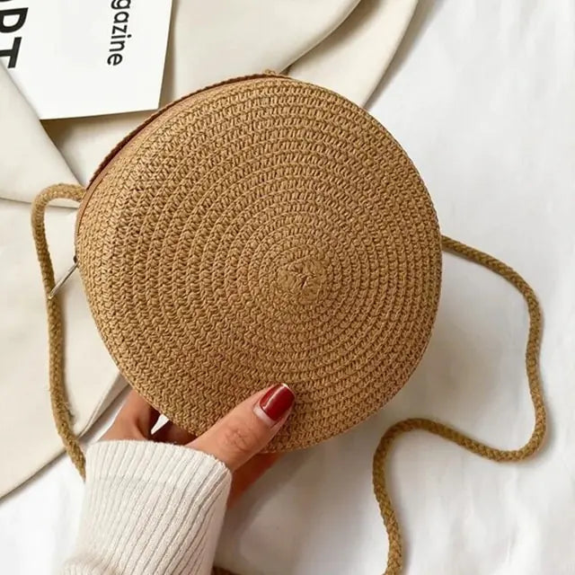 Round Woven Straw Bag