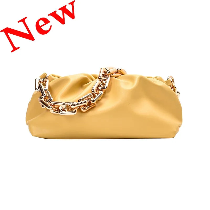 Chain Strap Soft PU Leather Cloud Bag