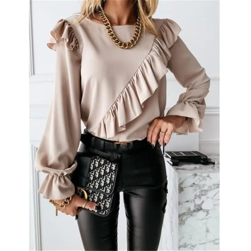 Ruffle Long Sleeve Blouse