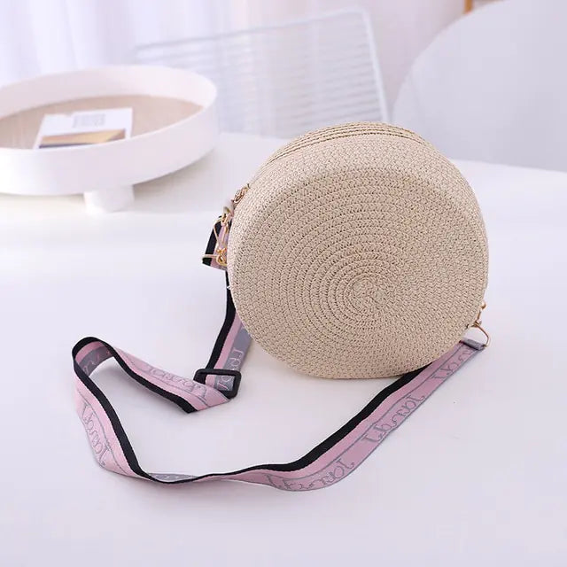 Round Woven Straw Bag